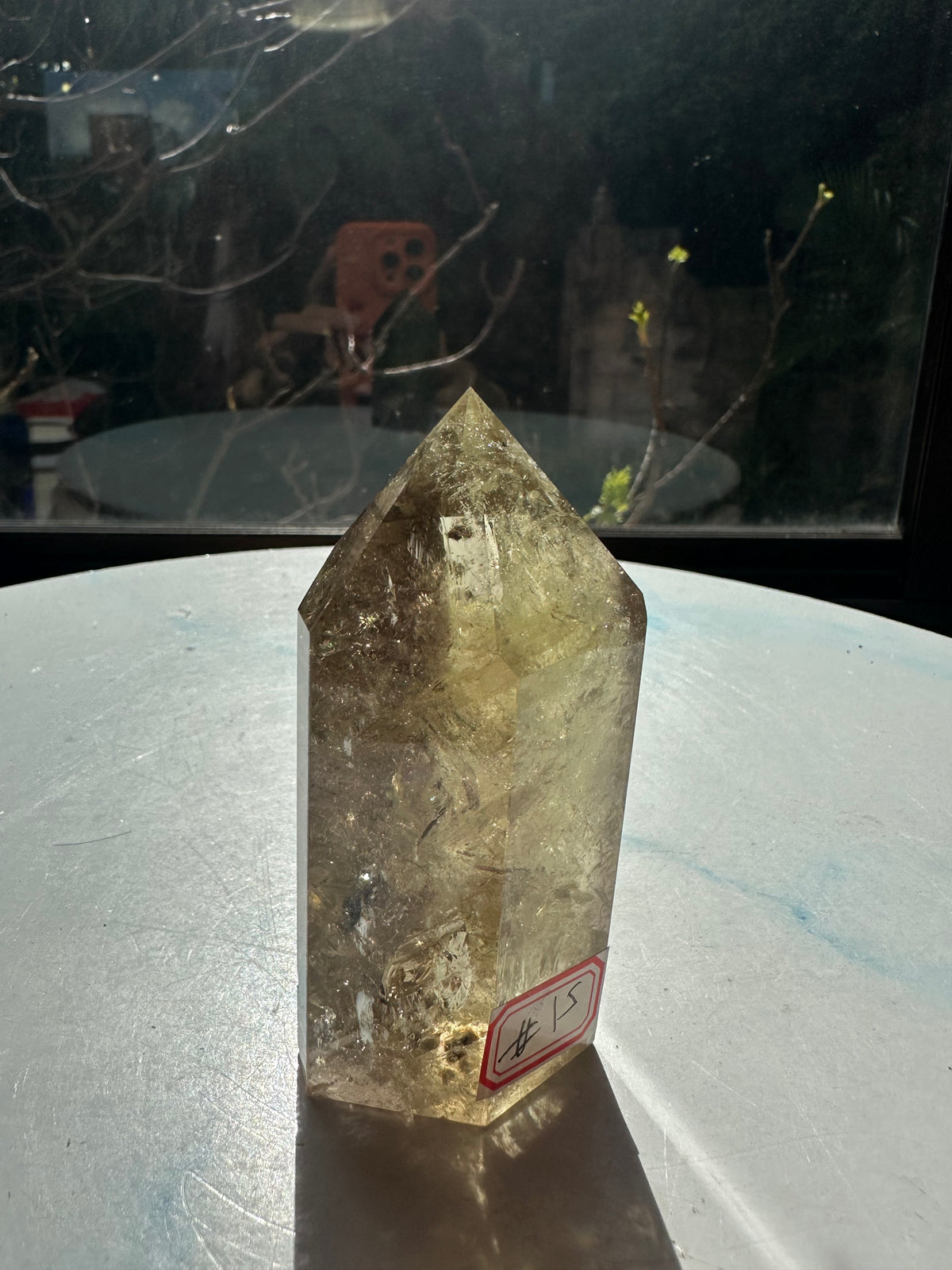 Brazilian Citrine Tower with Rainbow, Exact Piece #15 – alternate angle