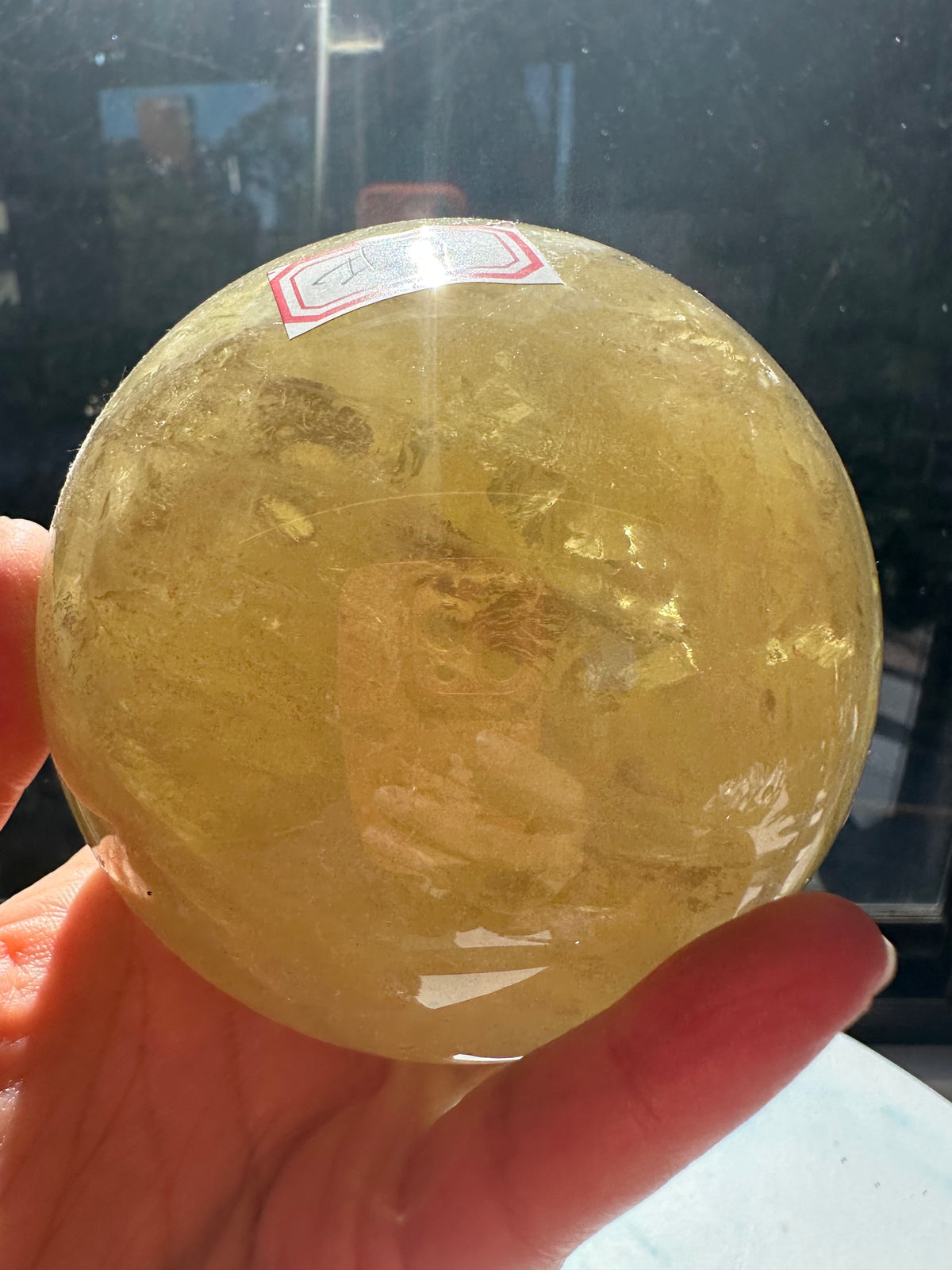 Brazilian Citrine Sphere with Rainbow, Exact Piece #7 – back view