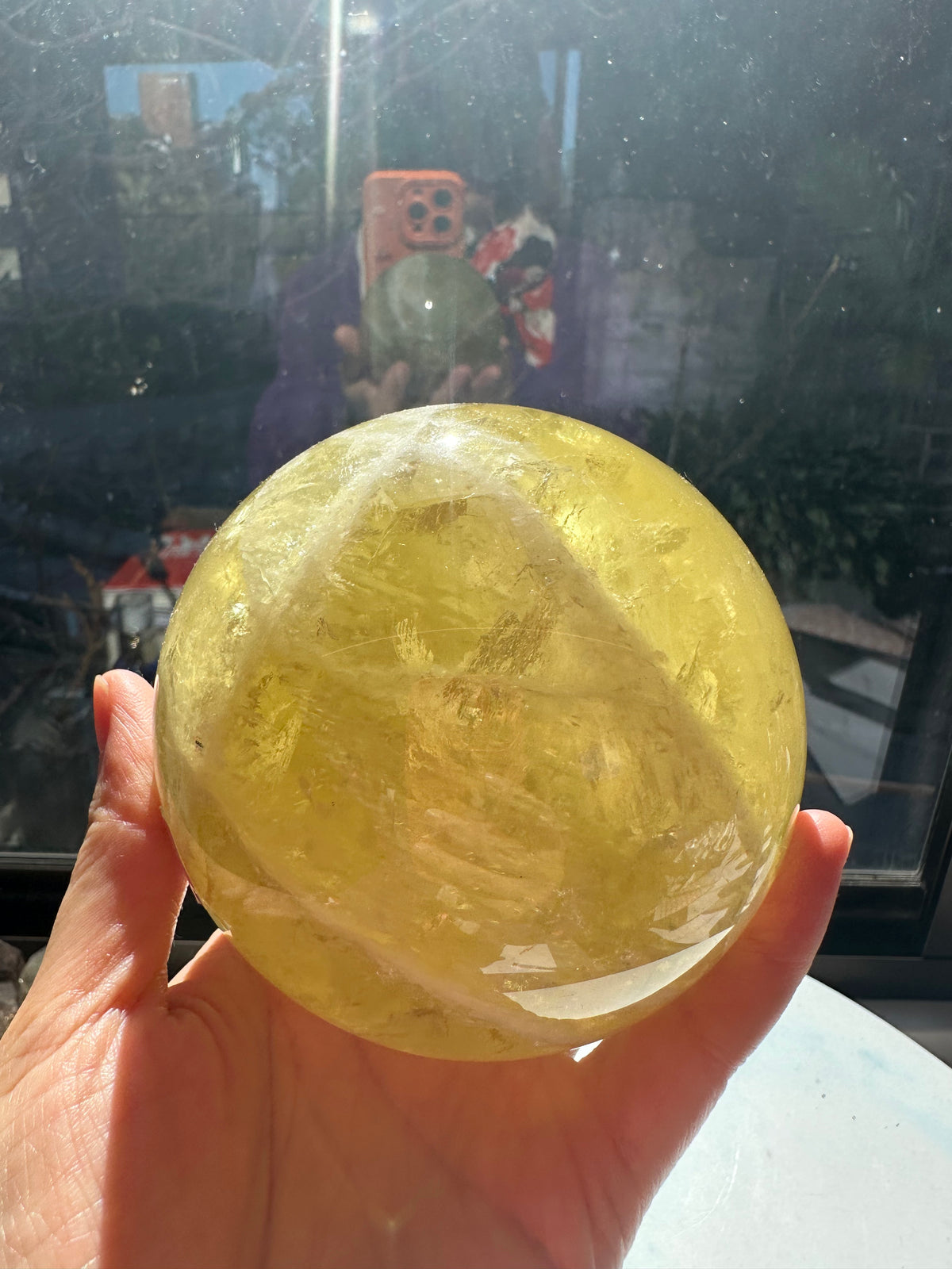 Brazilian Citrine Sphere with Rainbow, Exact Piece #7 – alternate view 16