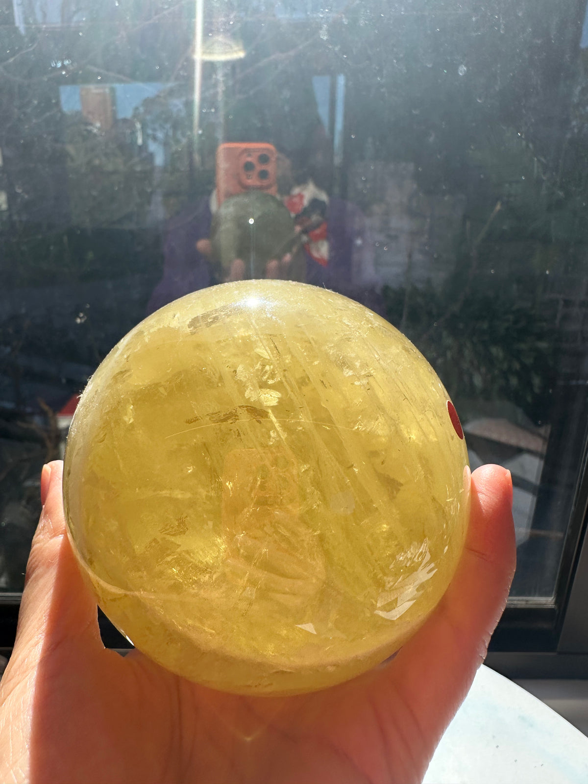 Brazilian Citrine Sphere with Rainbow, Exact Piece #7 – alternate view 17