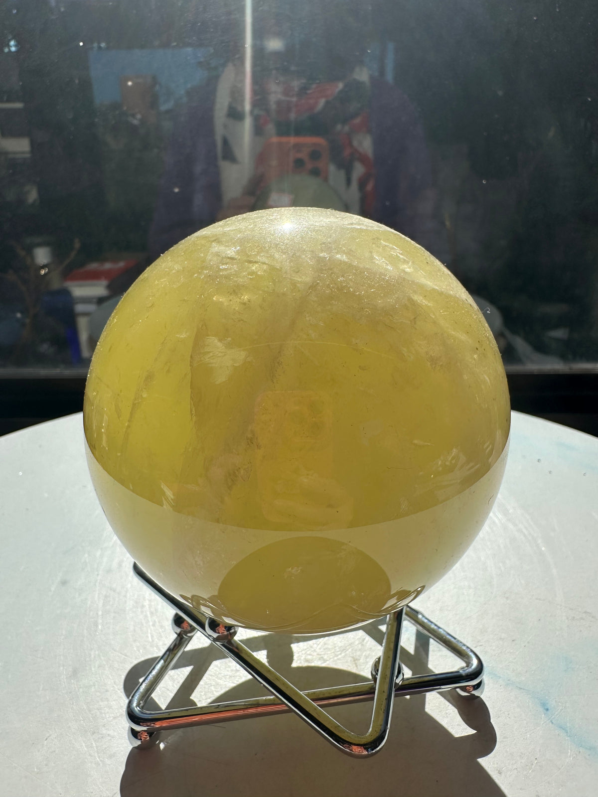 Brazilian Citrine Sphere with Rainbow, Exact Piece #8 – back view
