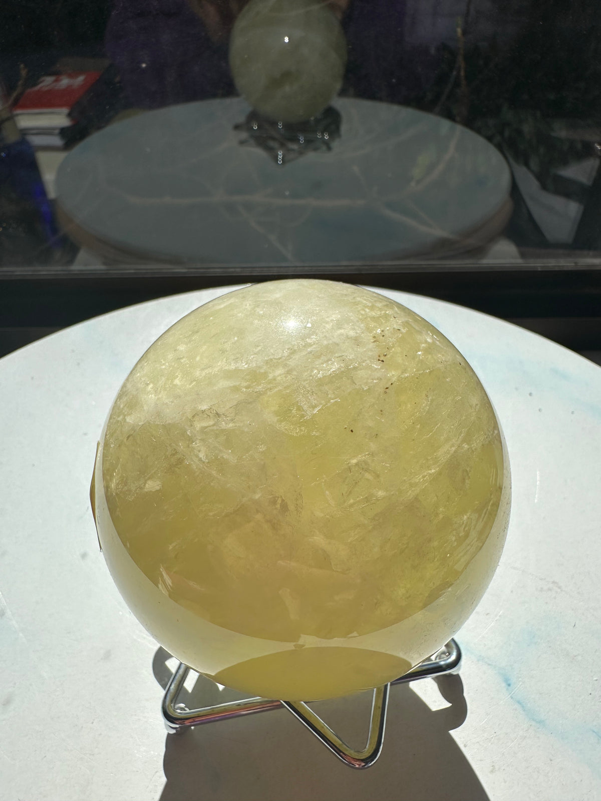 Brazilian Citrine Sphere with Rainbow, Exact Piece #8 – alternate angle