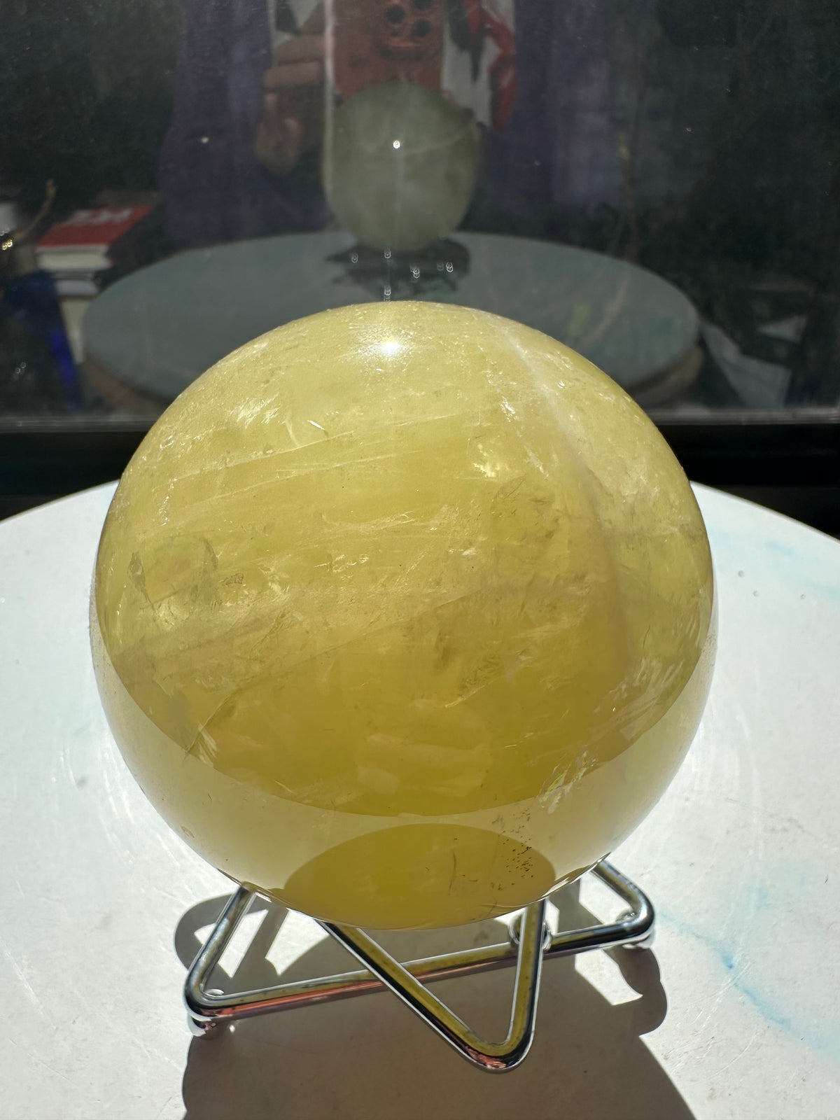 Brazilian Citrine Sphere with Rainbow, Exact Piece #8 – display view