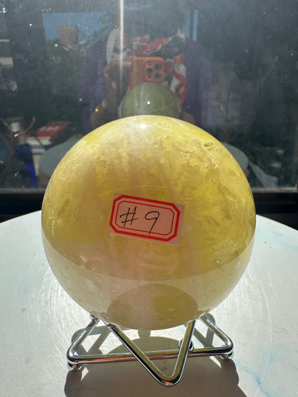 Brazilian Citrine Sphere with Golden Colour, Exact Piece #9 – side view