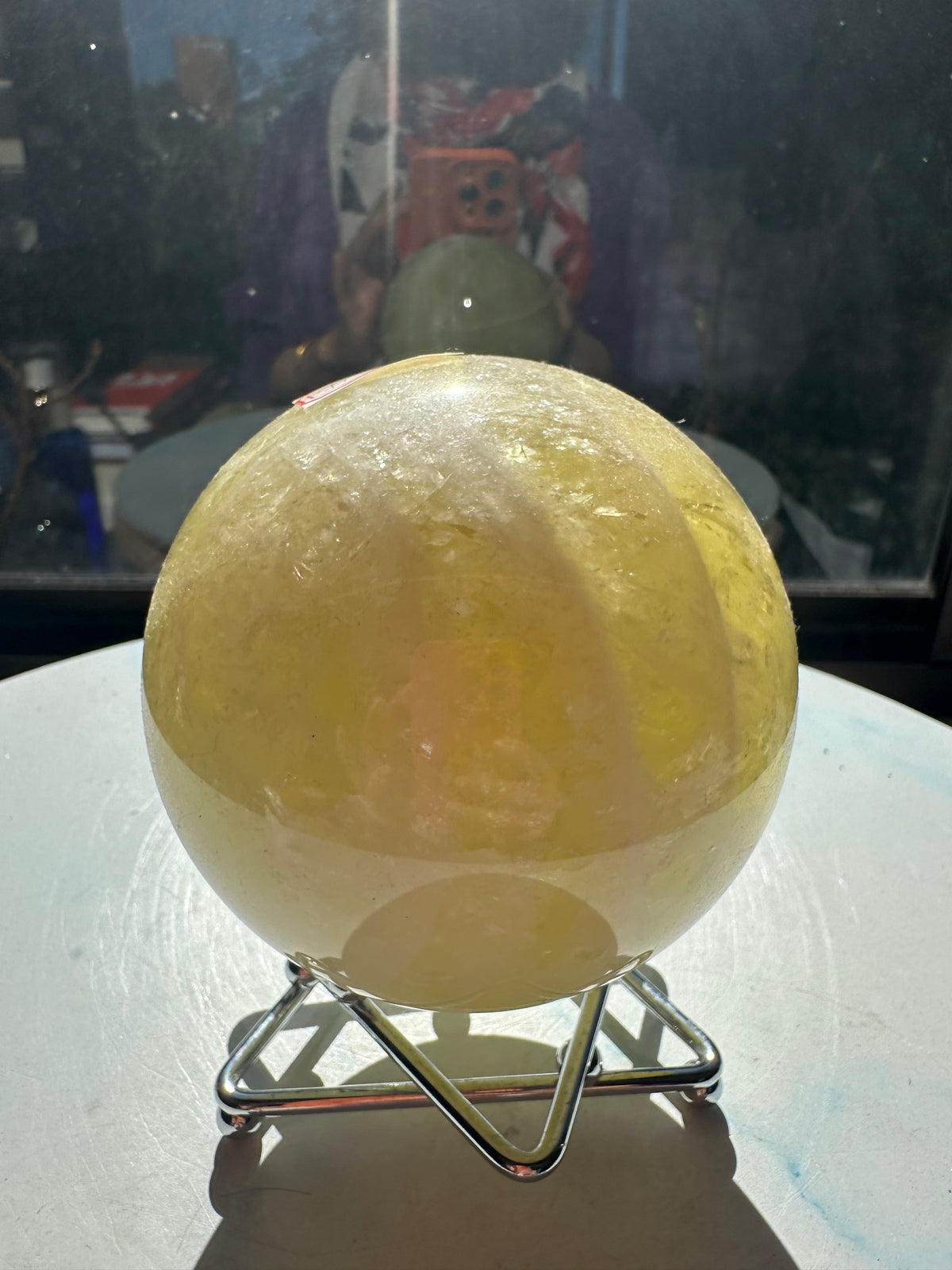 Brazilian Citrine Sphere with Golden Colour, Exact Piece #9 – back view