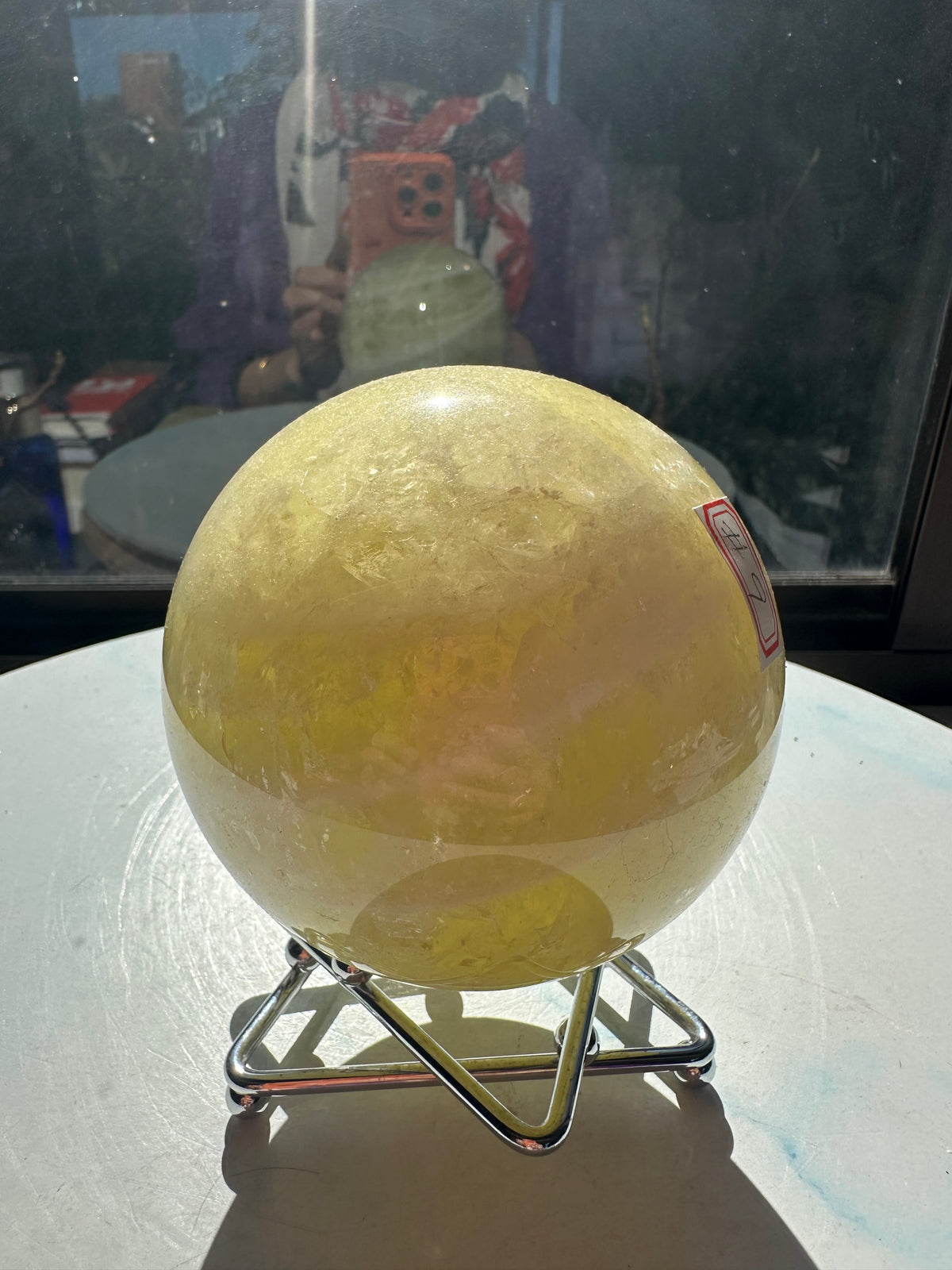 Brazilian Citrine Sphere with Golden Colour, Exact Piece #9 – close-up detail