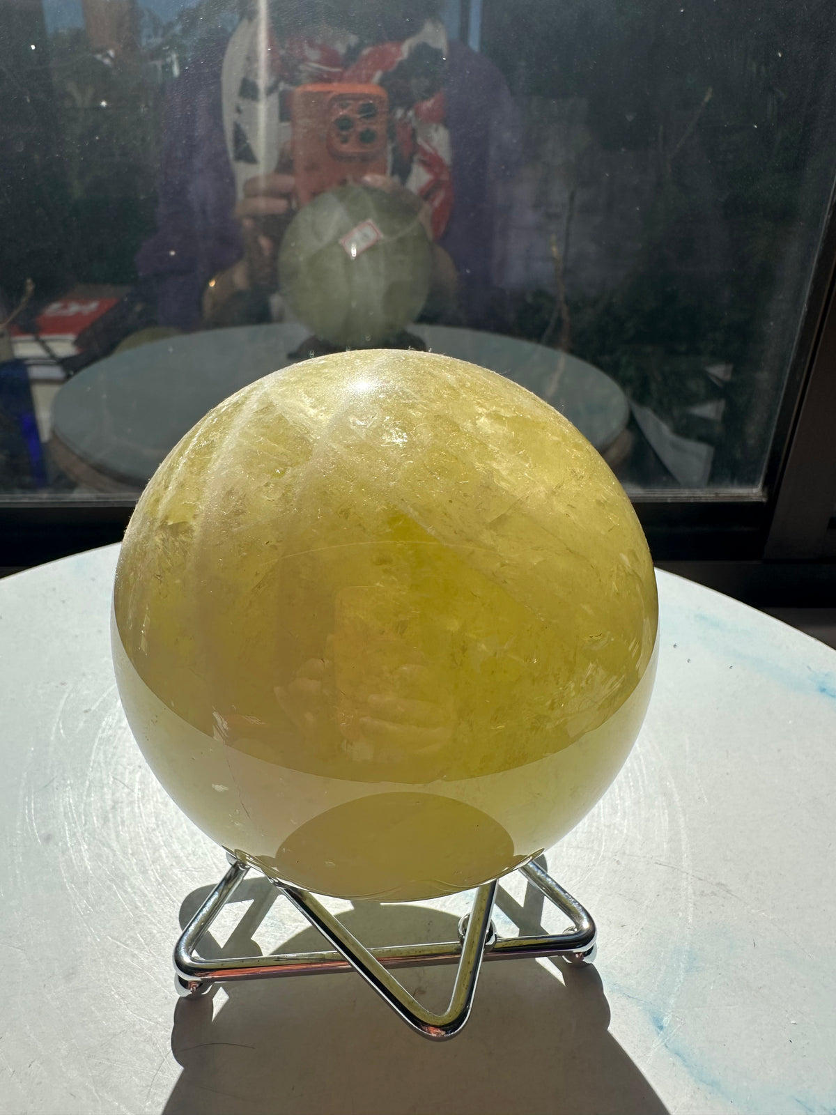 Brazilian Citrine Sphere with Golden Colour, Exact Piece #9 – front view