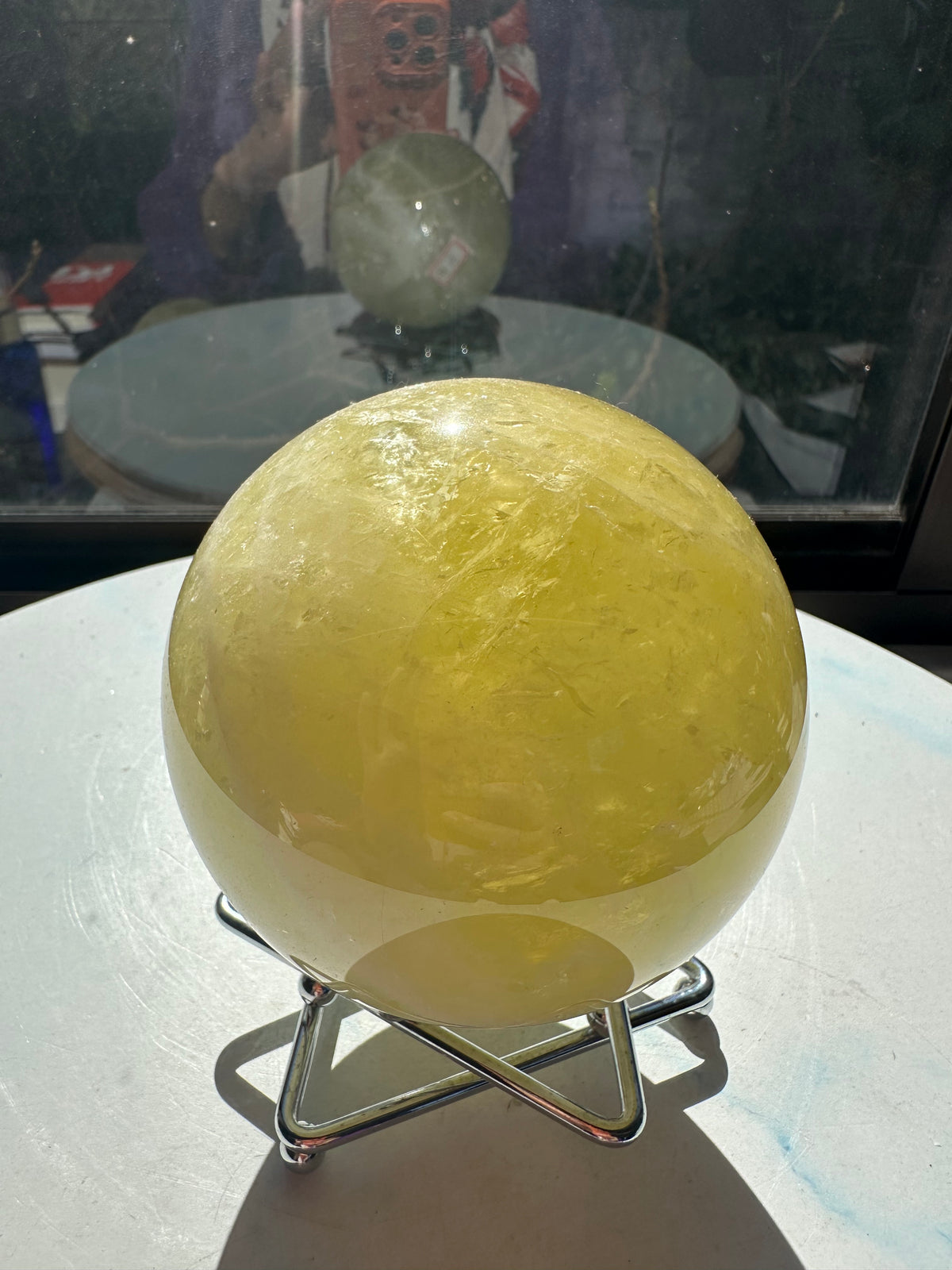 Brazilian Citrine Sphere with Golden Colour, Exact Piece #9 – polished surface detail