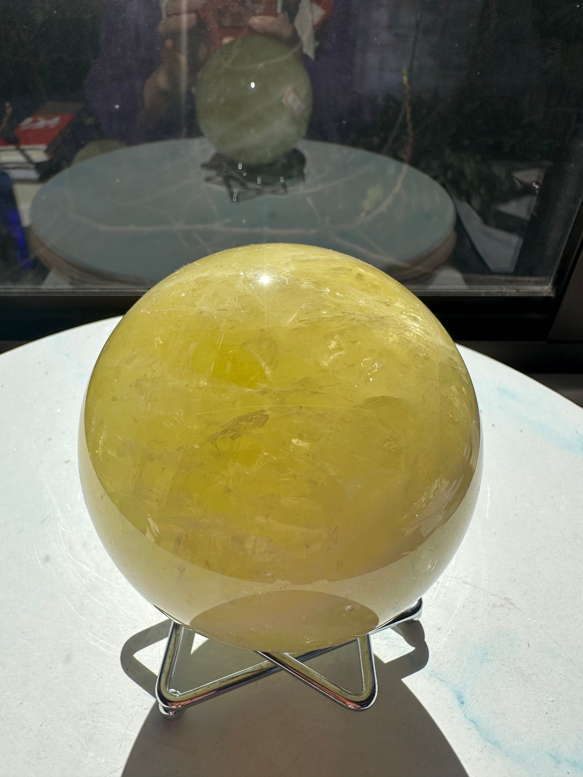 Brazilian Citrine Sphere with Golden Colour, Exact Piece #9 – display view