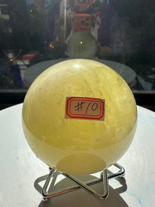 Extra Large Natural Brazilian Citrine Sphere – Abundance Crystal Ball #10