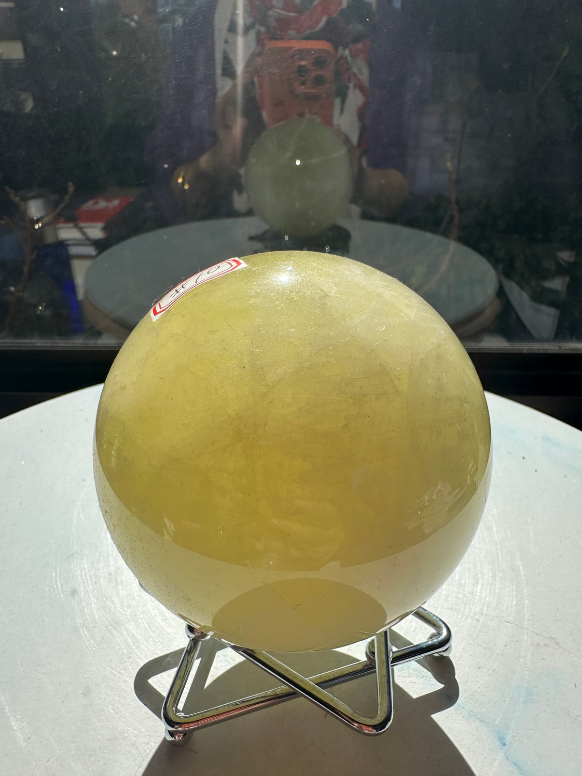 Brazilian Citrine Sphere with Golden Colour, Exact Piece #10 – front view