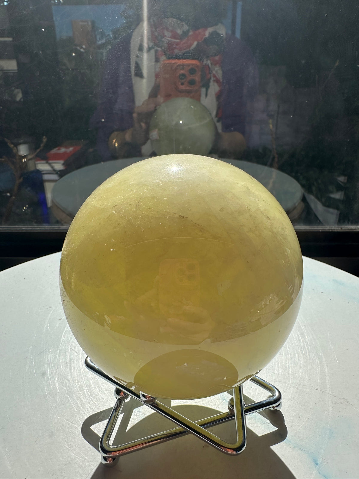 Brazilian Citrine Sphere with Golden Colour, Exact Piece #10 – side view