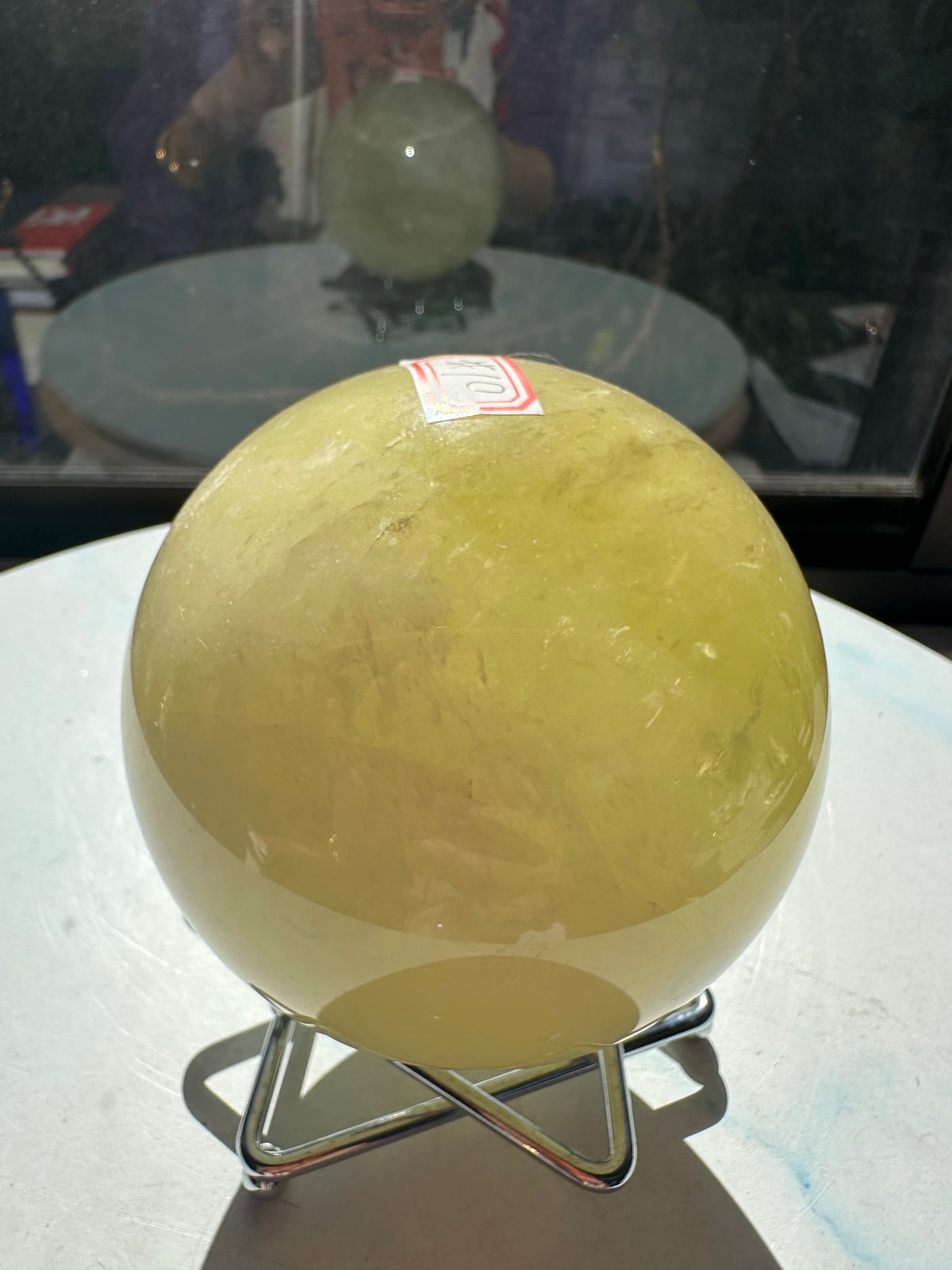 Brazilian Citrine Sphere with Golden Colour, Exact Piece #10 – base view
