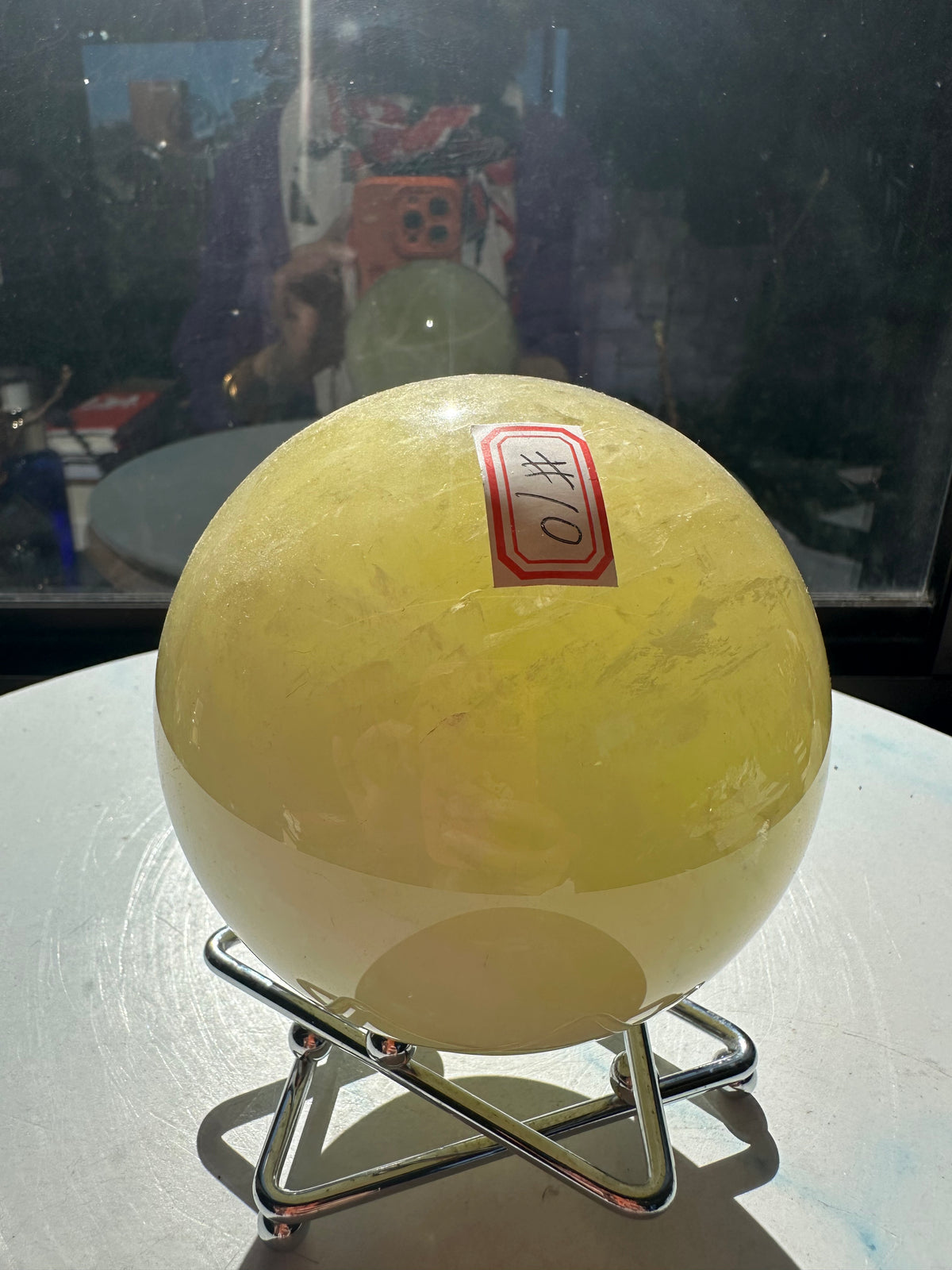 Brazilian Citrine Sphere with Golden Colour, Exact Piece #10 – polished surface detail