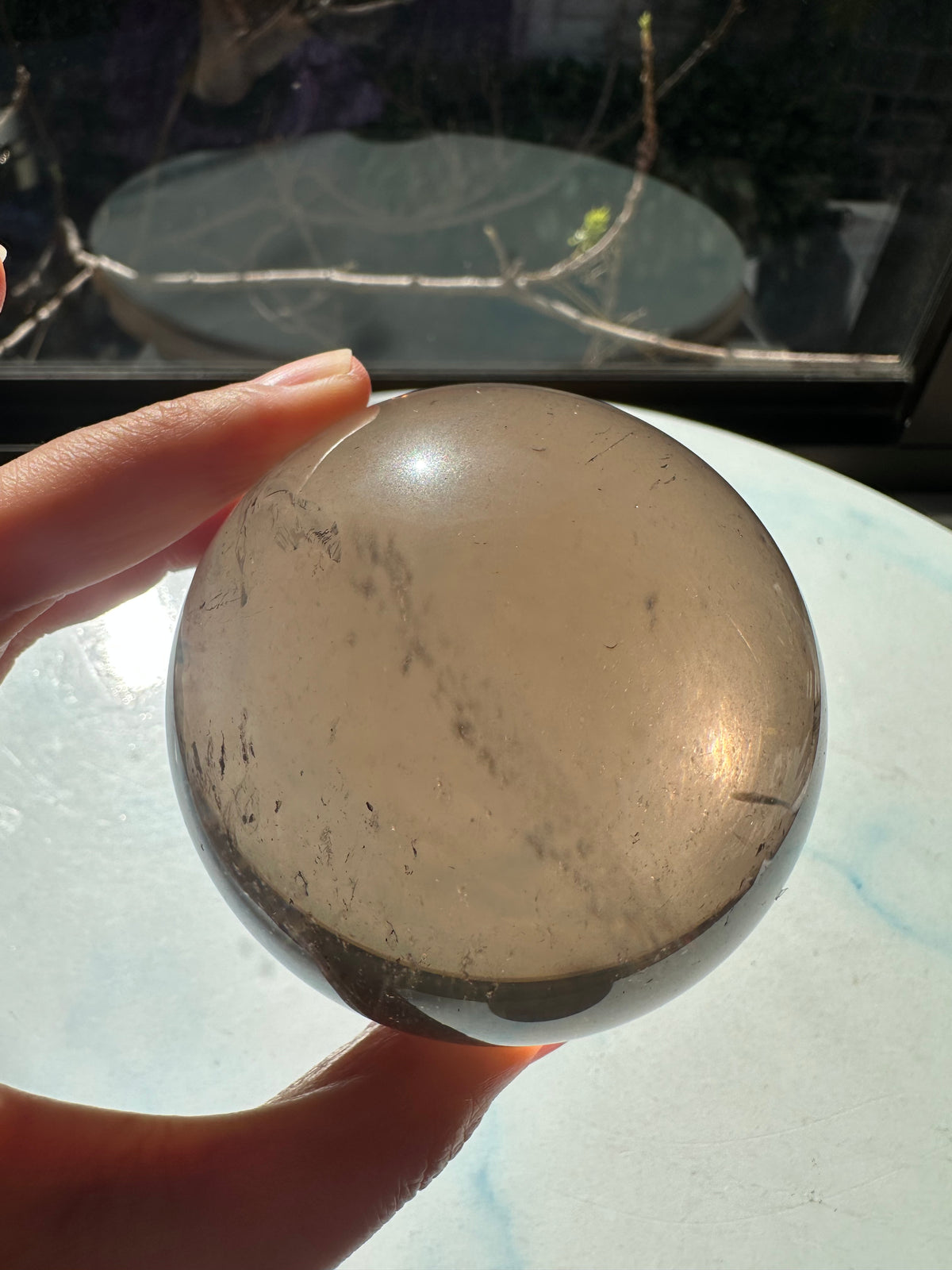 Smoky Quartz Sphere with Mountain Phantom | 510g 7cm Exact Piece