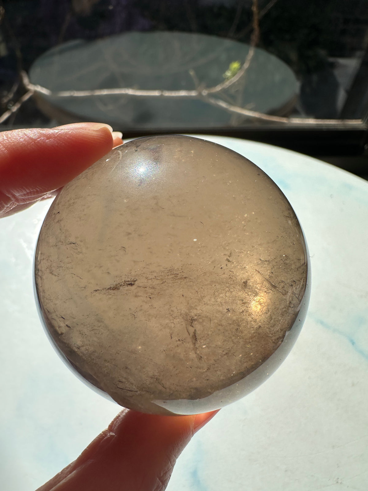 Smoky Quartz Sphere with Mountain Phantom | 510g 7cm Exact Piece