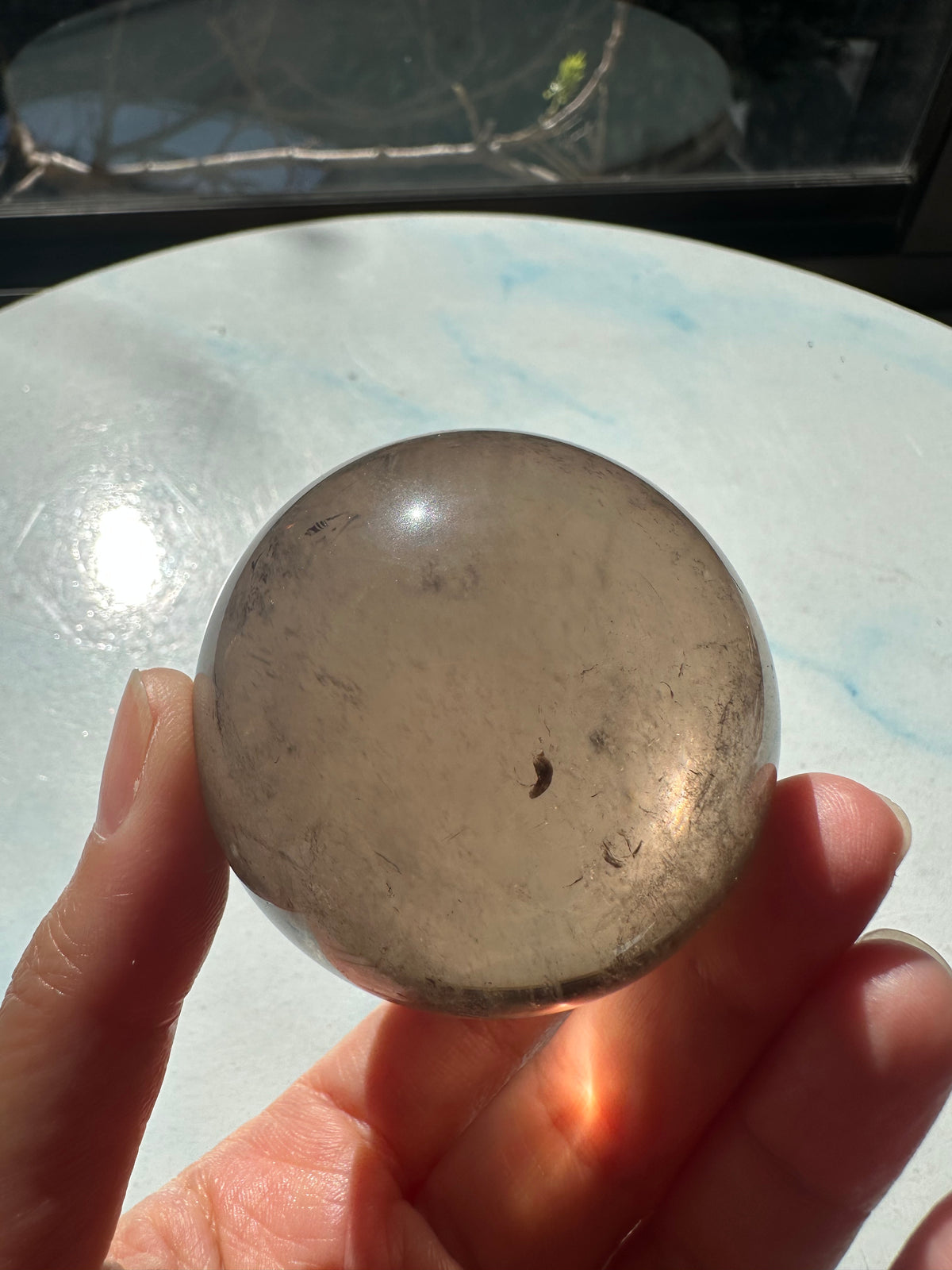 Smoky Quartz Sphere with Mountain Phantom | 510g 7cm Exact Piece