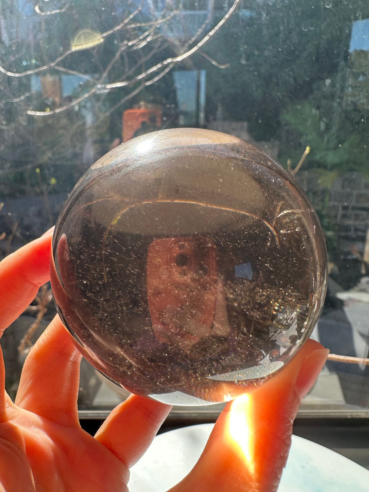 Smoky Quartz Sphere with Mountain Phantom | 510g 7cm Exact Piece