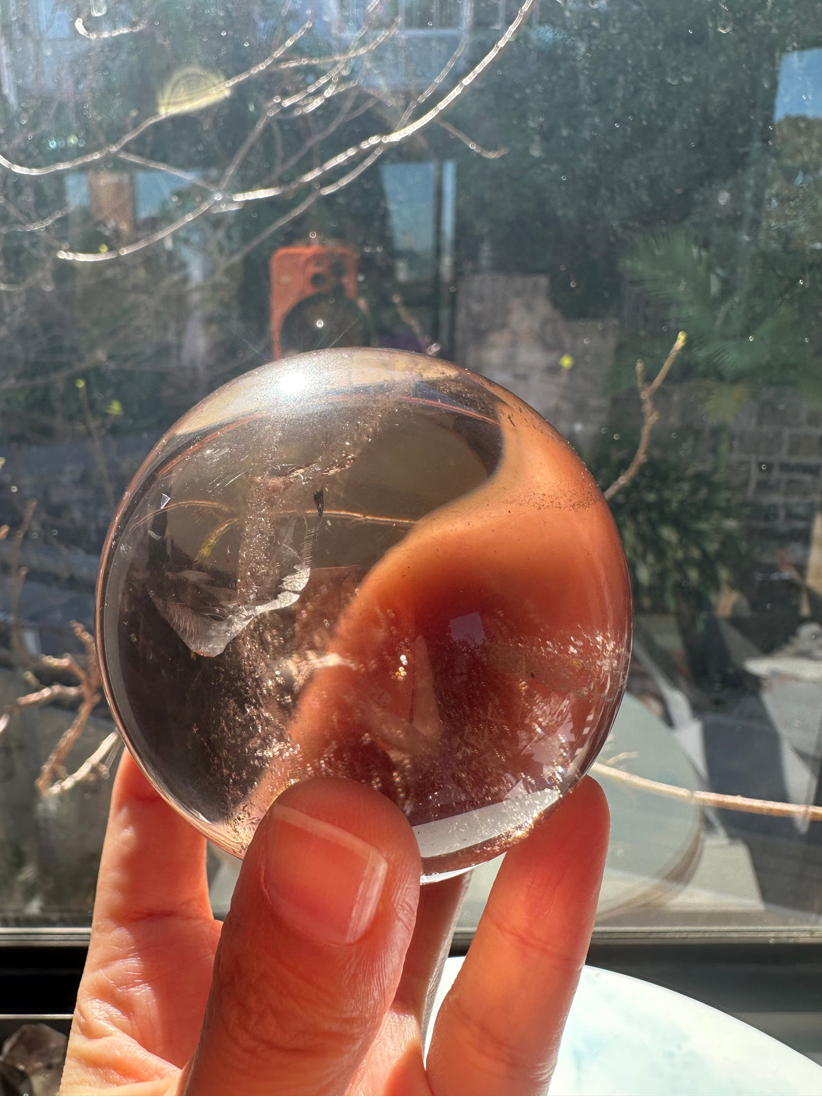 Smoky Quartz Sphere with Mountain Phantom | 510g 7cm Exact Piece