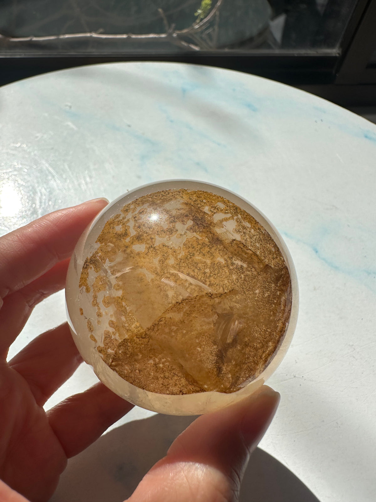 Clear Quartz Sphere with Tree-Like Inclusions | 316g 6cm Exact Piece