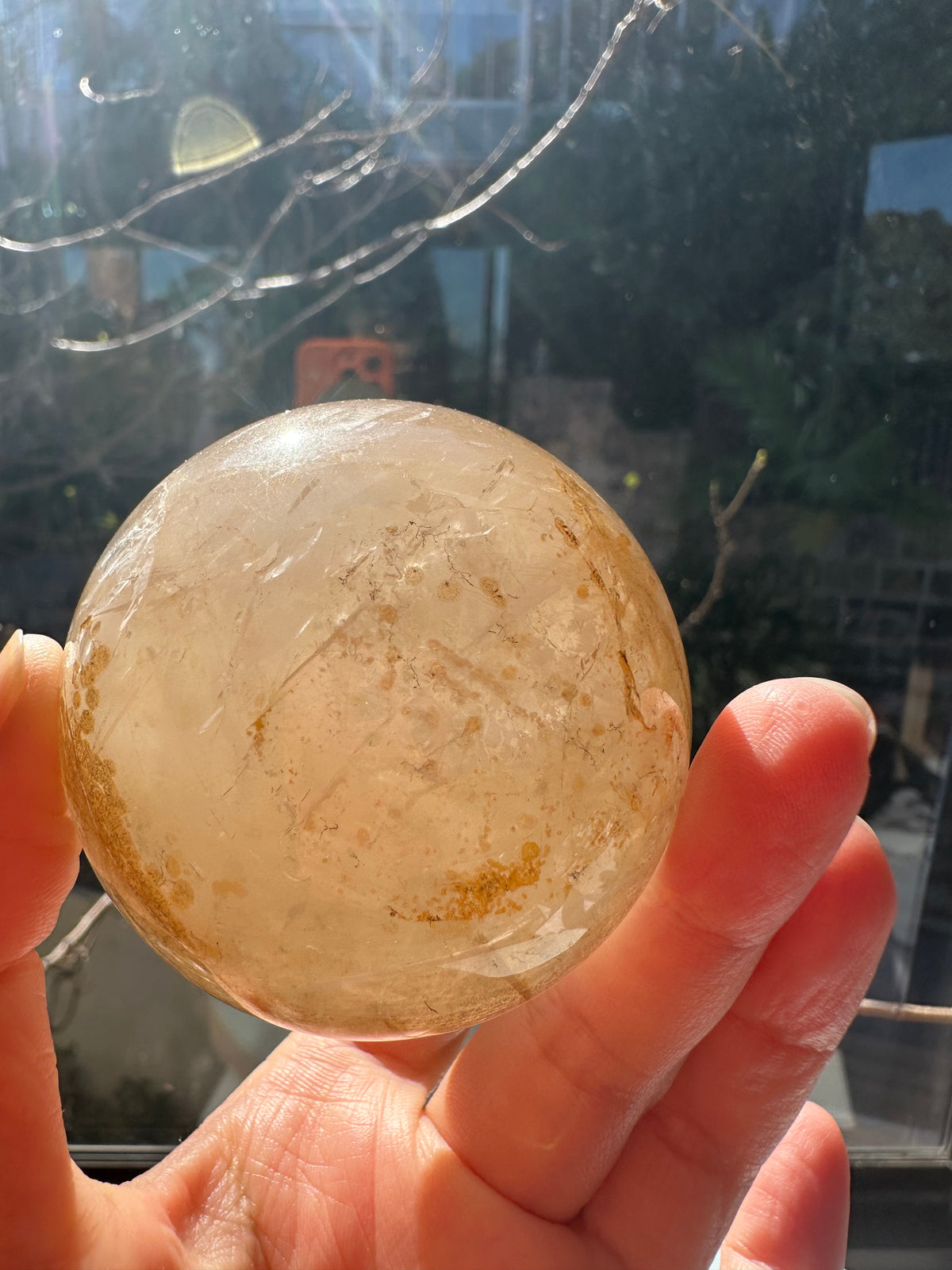 Clear Quartz Sphere with Tree-Like Inclusions | 316g 6cm Exact Piece