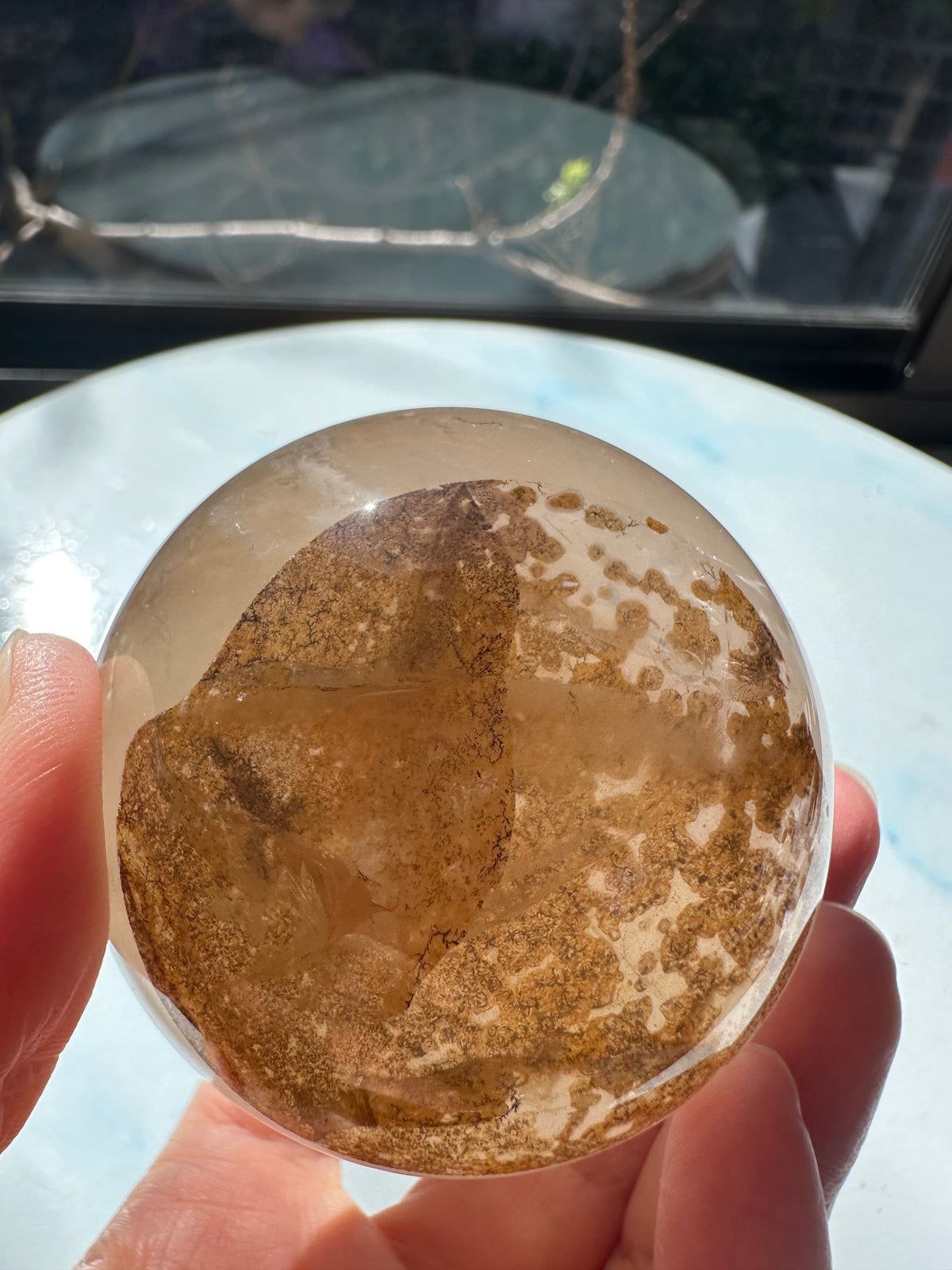 Clear Quartz Sphere with Tree-Like Inclusions | 316g 6cm Exact Piece