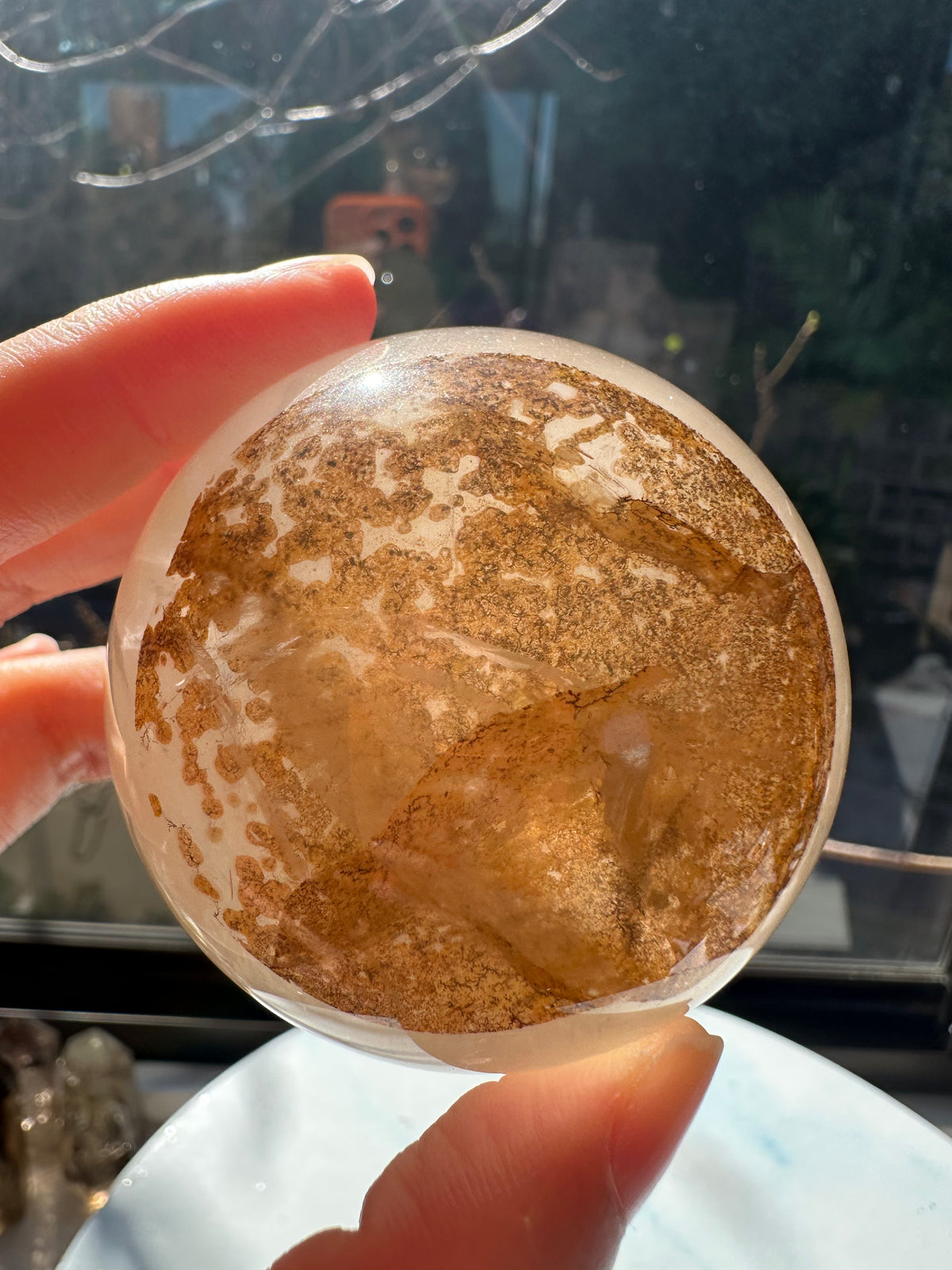 Clear Quartz Sphere with Tree-Like Inclusions | 316g 6cm Exact Piece