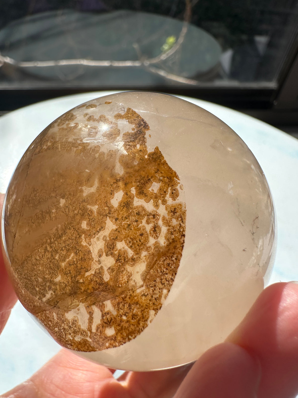 Clear Quartz Sphere with Tree-Like Inclusions | 316g 6cm Exact Piece