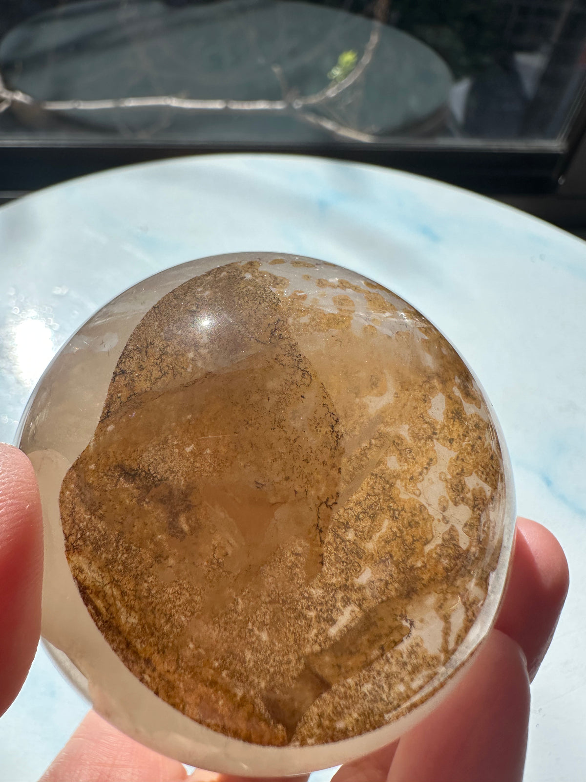 Clear Quartz Sphere with Tree-Like Inclusions | 316g 6cm Exact Piece
