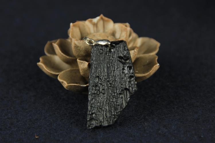 Tektite Necklace | Textured Dark Pendant 2–5cm