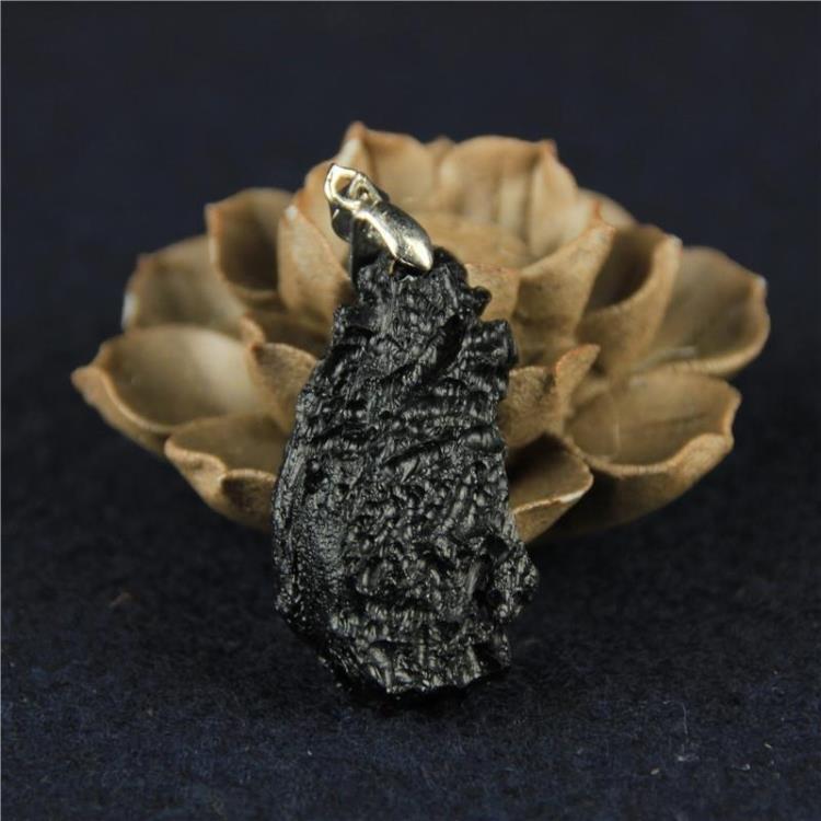 Tektite Necklace | Textured Dark Pendant 2–5cm