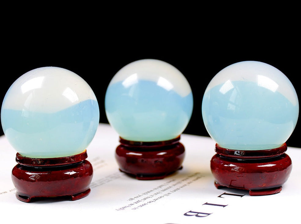Sphère d’opalite - Boule de cristal d’opalite naturelle, pierre de guérison, décor de méditation, pierre de chakra, énergie Reiki