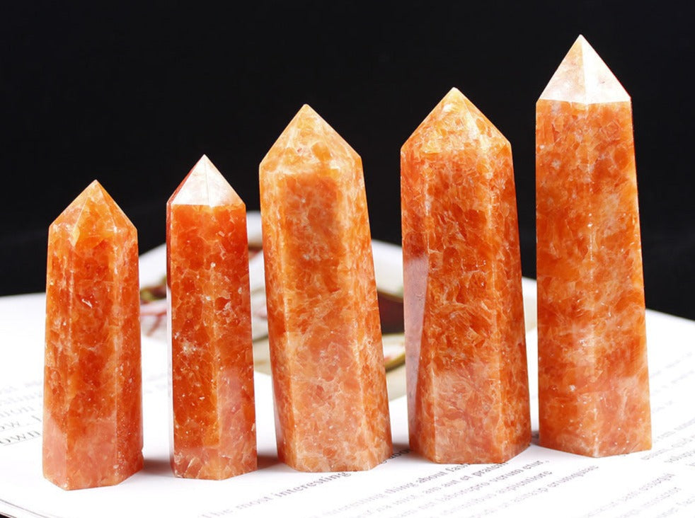 Sunstone Tower | Natural Peach Crystal Point 7–8cm