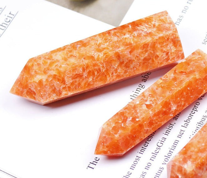 Sunstone Tower | Natural Peach Crystal Point 7–8cm