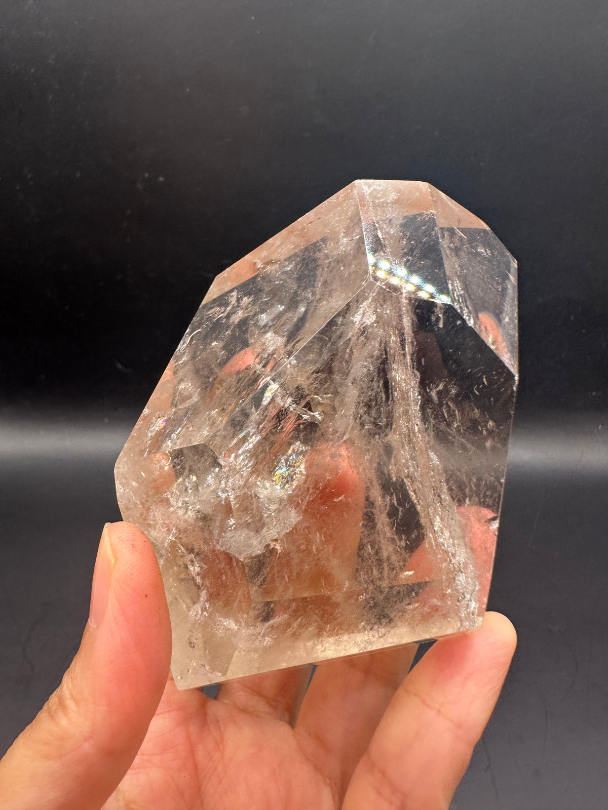 Brazilian Clear Quartz Freeform – 377g, Rainbow #3 — exact crystal, view 16 of 26