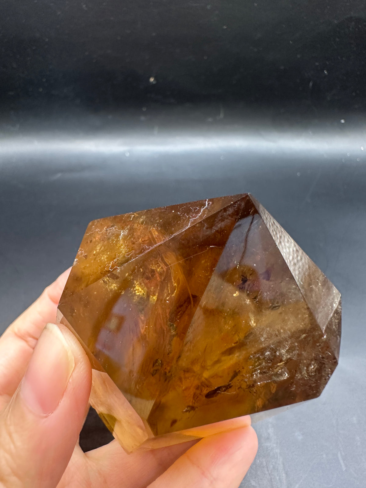 Congo Citrine Tower with Rainbow, Exact Piece #3 – light-catching detail