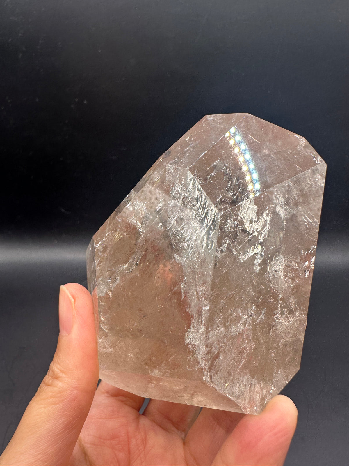 Brazilian Clear Quartz Freeform – 377g, Rainbow #3 — exact crystal, view 20 of 26