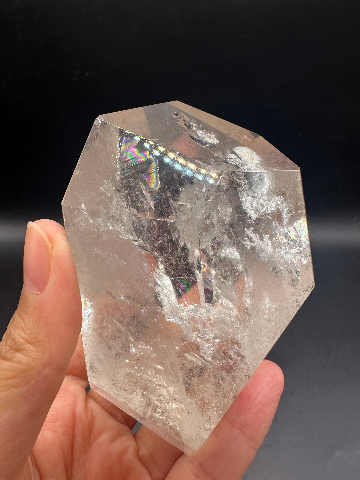 Brazilian Clear Quartz Freeform – 377g, Rainbow #3 — exact crystal, view 2 of 26