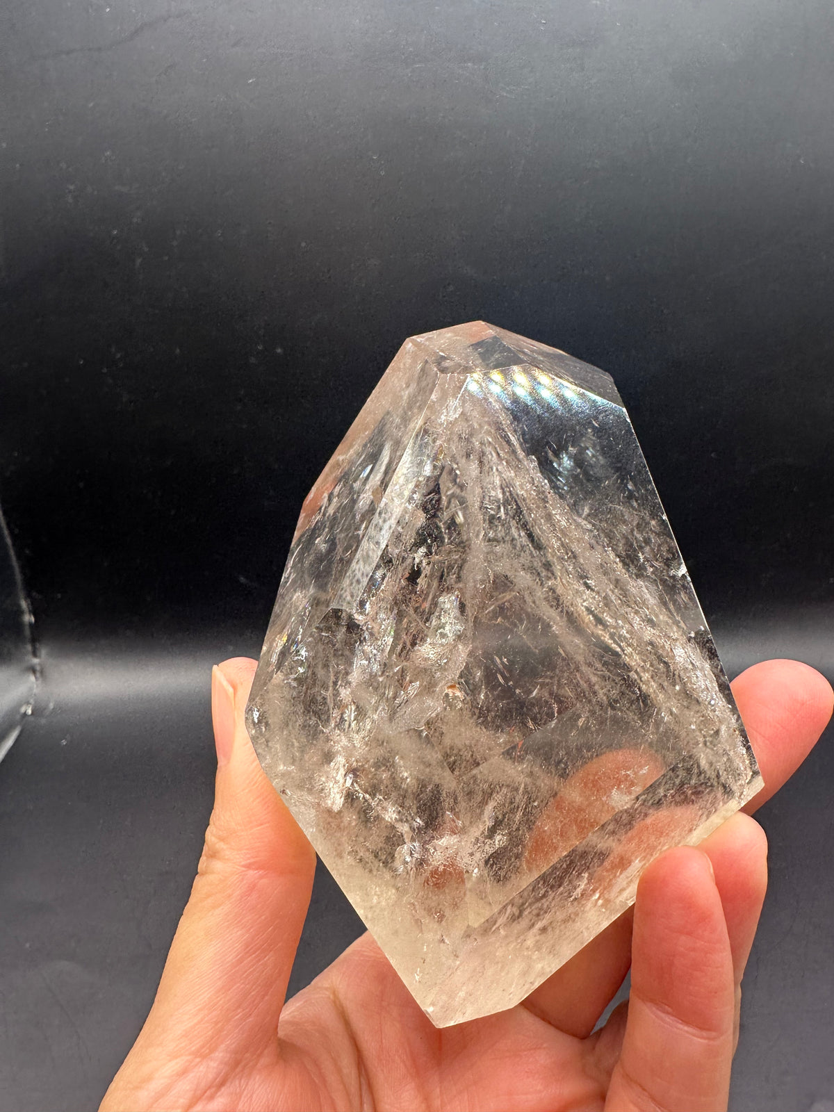 Brazilian Clear Quartz Freeform – 377g, Rainbow #3 — exact crystal, view 25 of 26