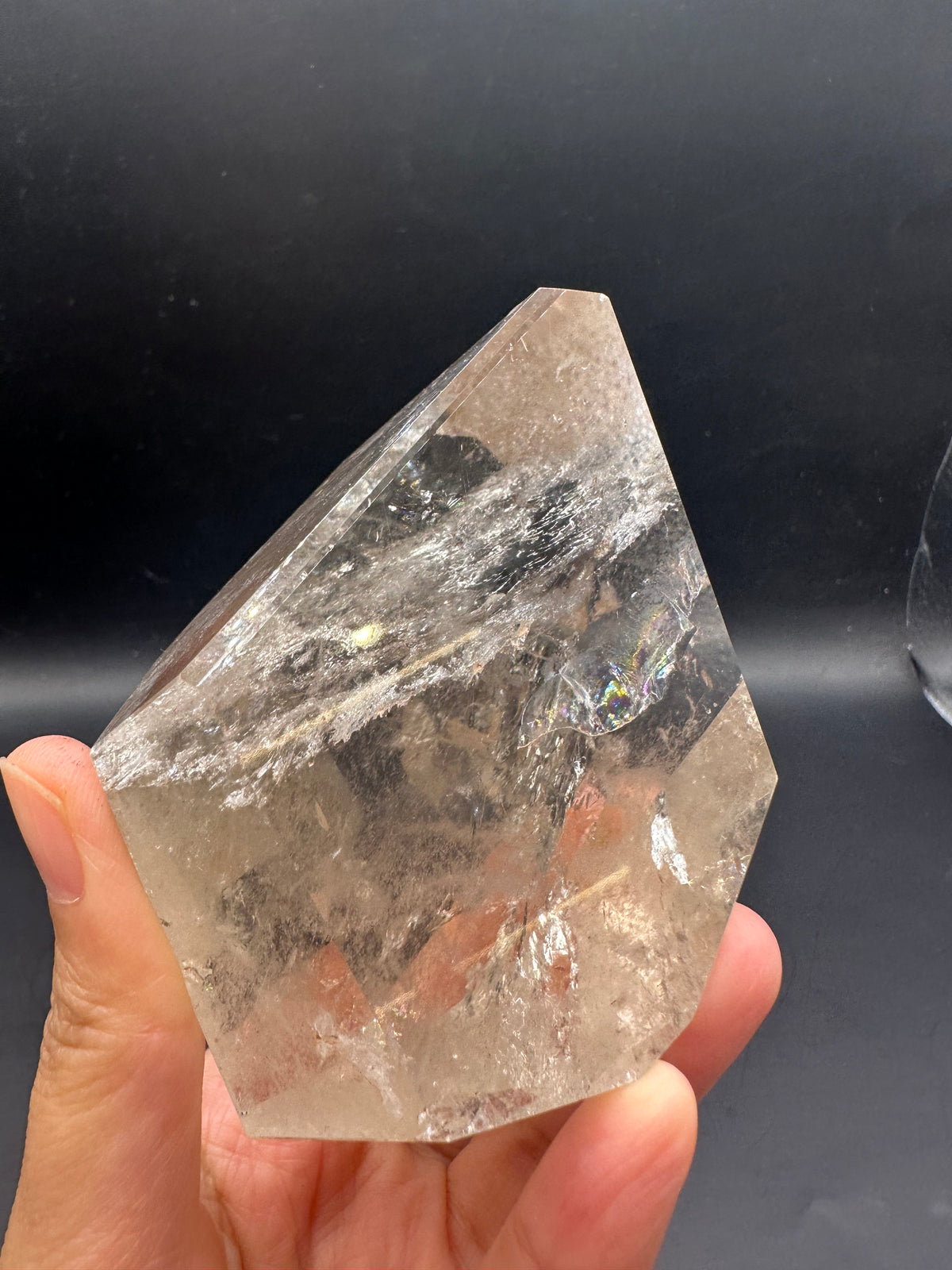 Brazilian Clear Quartz Freeform – 377g, Rainbow #3 — exact crystal, view 3 of 26