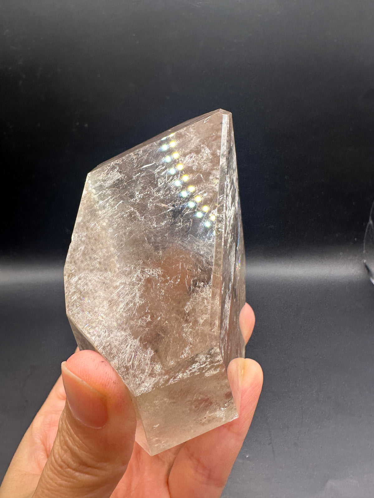 Brazilian Clear Quartz Freeform – 377g, Rainbow #3 — exact crystal, view 26 of 26