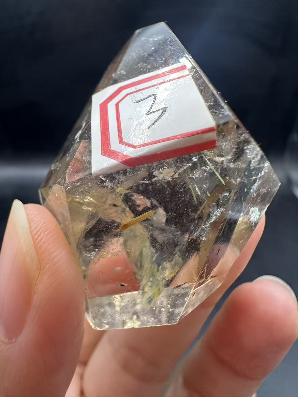 Golden Rutilated Quartz Pocket Stone with Rainbow | 40g Exact Piece #3