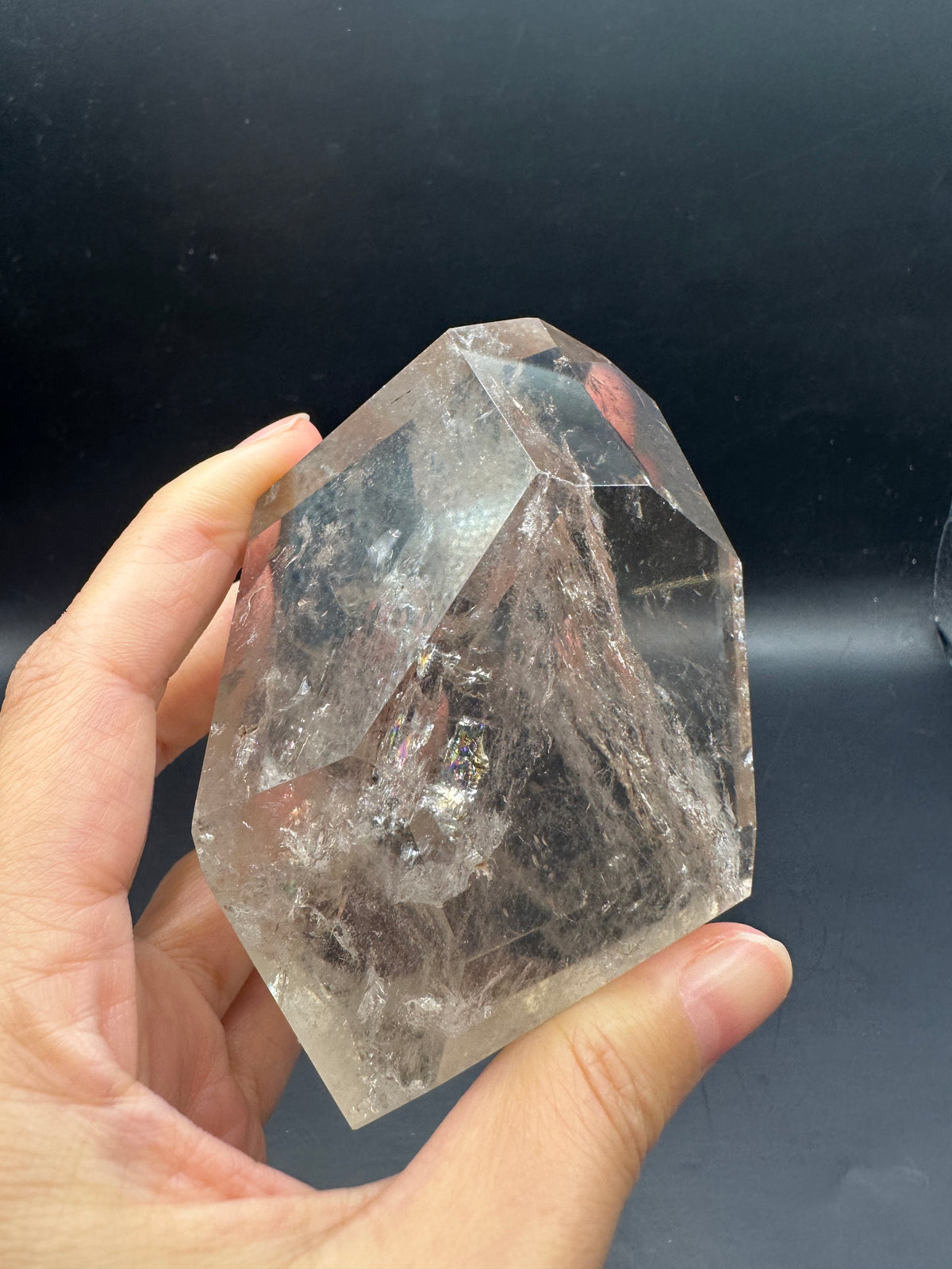 Brazilian Clear Quartz Freeform – 377g, Rainbow #3 — exact crystal, view 8 of 26