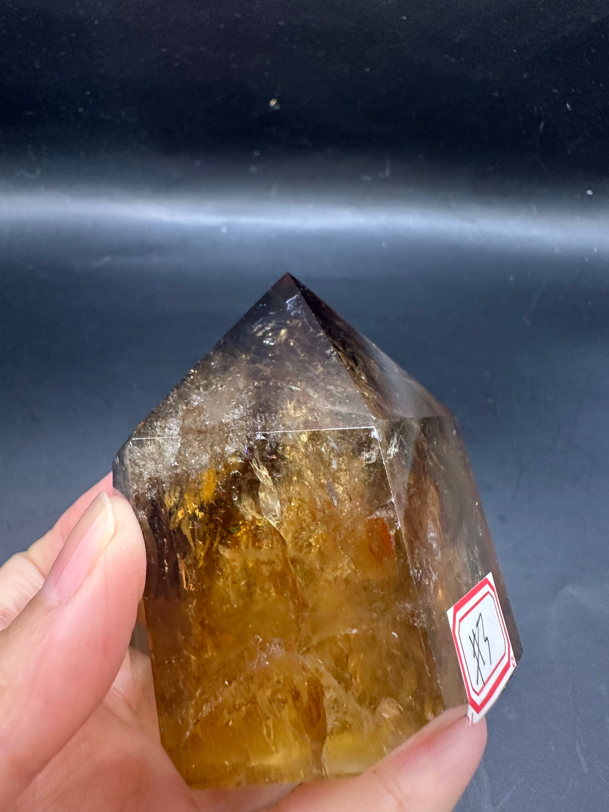 Congo Citrine Tower with Rainbow, Exact Piece #3 – back view