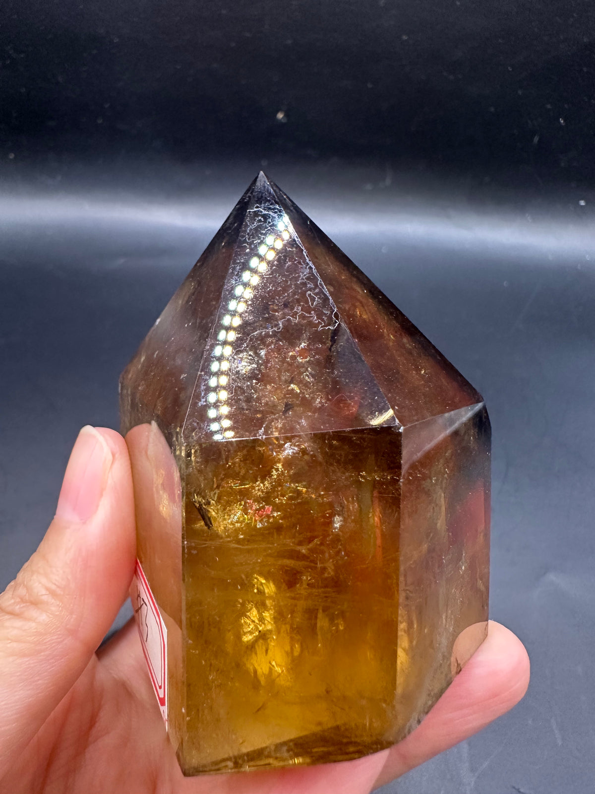 Congo Citrine Tower with Rainbow, Exact Piece #3 – base view