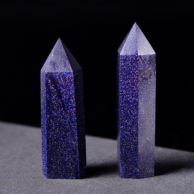 Blue Goldstone Tower | Sparkling Midnight Blue Point 6–8cm