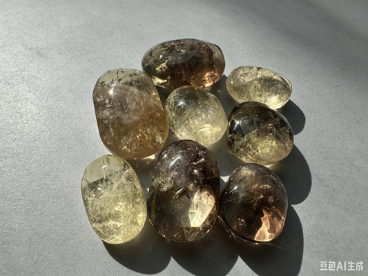 Natural Citrine Palm Stone | Polished Golden Quartz Worry Stone (30g - 200g)