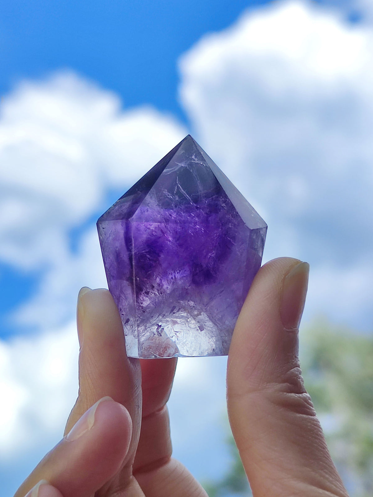 Brazilian Amethyst Tower, Deep Violet Natural Crystal Point – alternate view 3