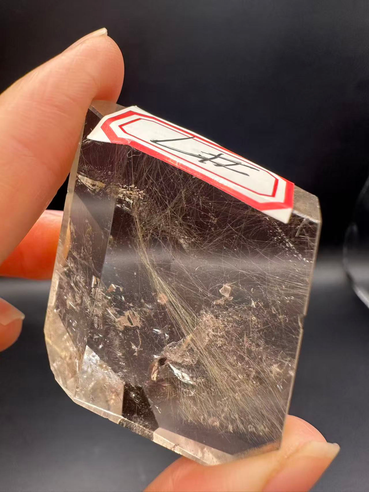Rutilated Quartz Pocket Stone with Silver Rutile & Rainbow | 46g Exact Piece #7