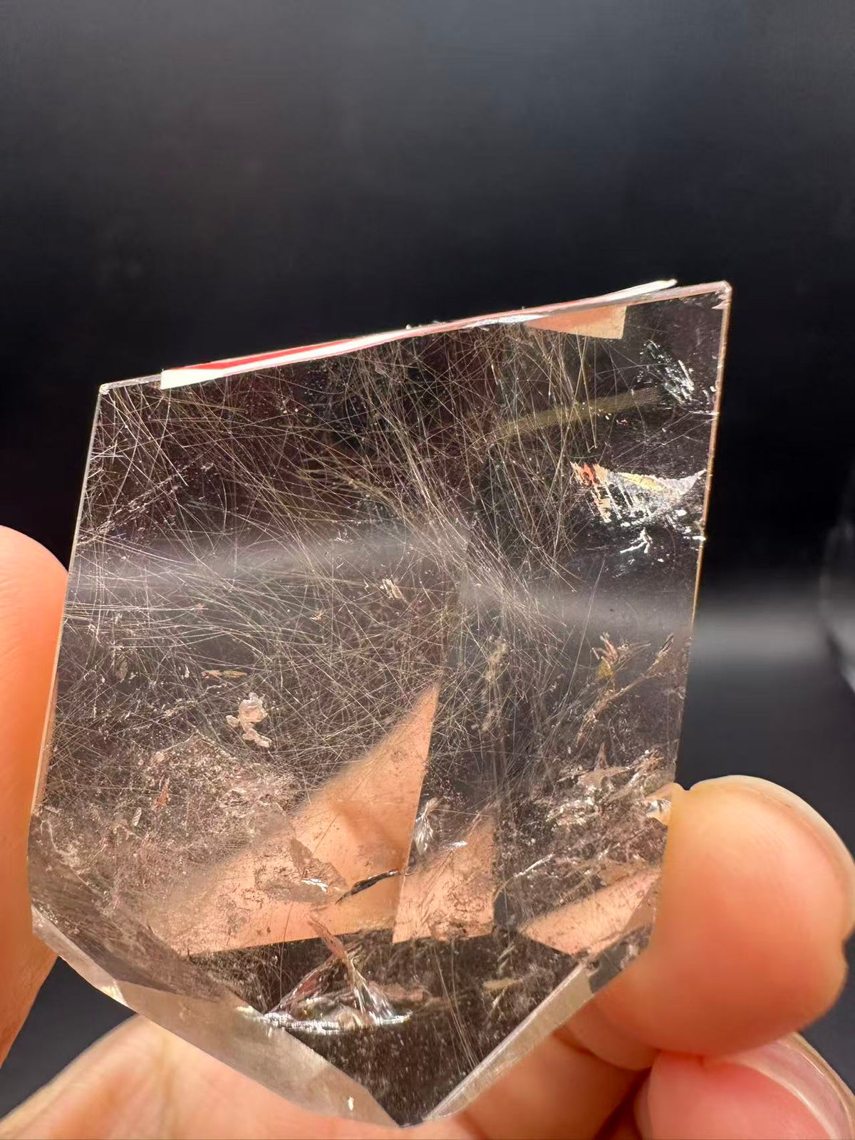 Rutilated Quartz Pocket Stone with Silver Rutile & Rainbow | 46g Exact Piece #7